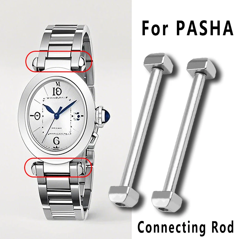 16mm 18mm 20mm 22mm For Cartier PASHA Stainless Steel Connecting Rod Leather Steel Watch Band lead screwWatch Accessories Belt