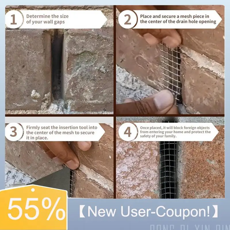 

A81M Новые крышки для кирпичных отверстий из нержавеющей стали, 100 шт., 2,75 дюйма, можно разрезать или сложить, для наполнения отверстий для сорняков разных размеров