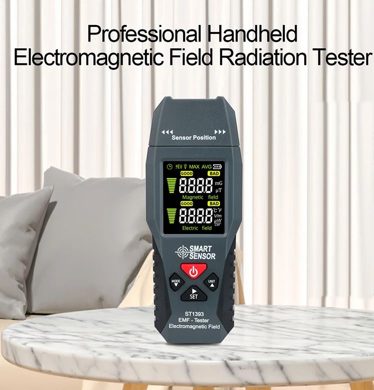 SMART SENSOR Professional Digital Electromagnetic Field Radiation Tester Magnetic Electric Strength EMF Detector