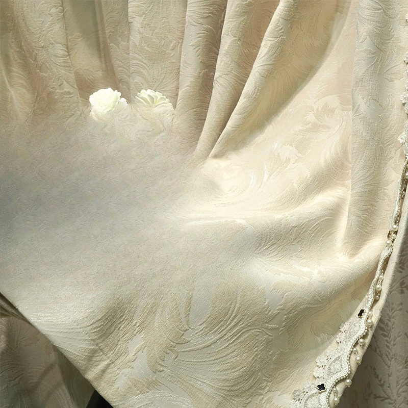 Simple wind high-precision woven relief three-dimensional chenille high-blackout window, thermal insulation French
