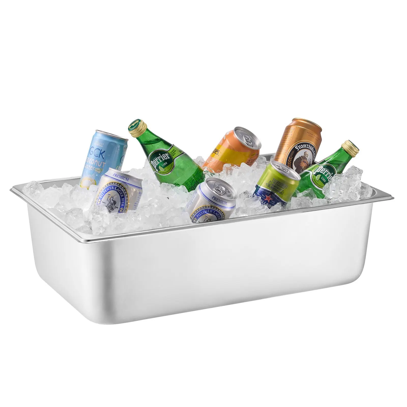 Countertop Food Serving Display Container, 5 Pan Stainless Steel Food Serving Tray, Buffet Condiment Dispenser Display Rack w