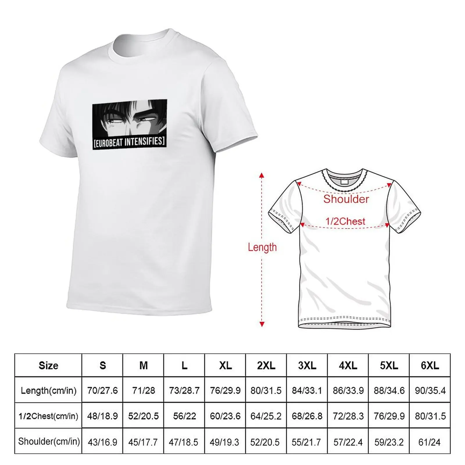 Eurobeat Intensifies T-Shirt cotton t shirt man anime tshirt t shirt man designer T-Shirt