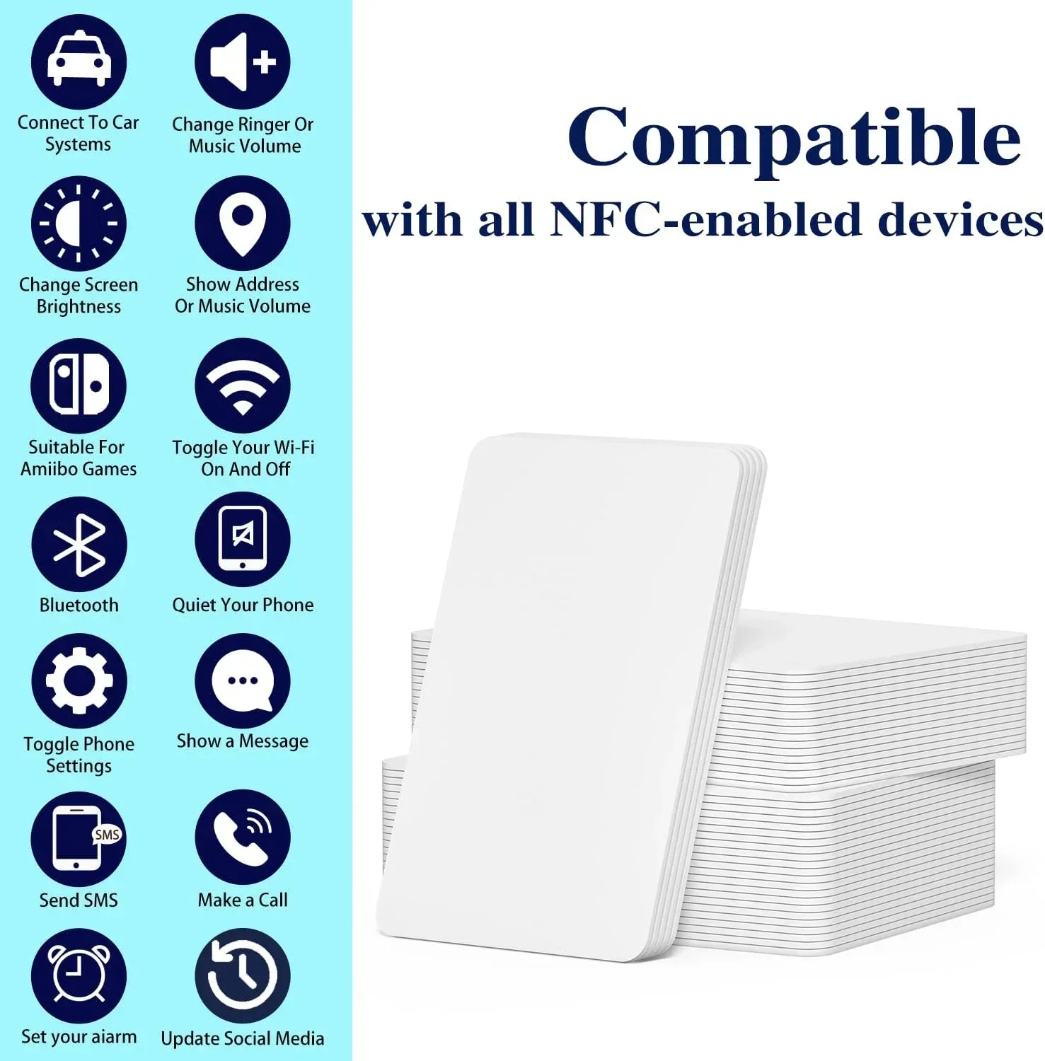 5-10PCS NFC215 White Cards Rewritable NFC NT-AG215 PVC Cards Blank Easy Convenient Programmable NFC Business Card Chip 504Bytes