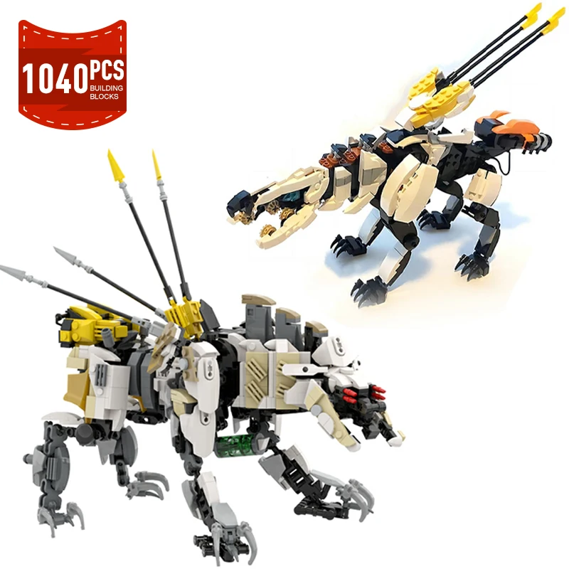 Moc Horizoned Zero Dawn Sawtooth Sentry Scrounger Dinosaur Model Building Block Game Action Figures Assemble Bricks Toys Gifts