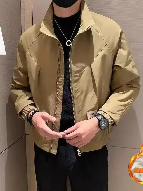 جديد 2025 ملابس خارجية للرجال من Faion Thiened Fce مبطنة بياقة واقفة Jaet ملابس خارجية للخريف والشتاء من البوليستر طويلة Sve #5