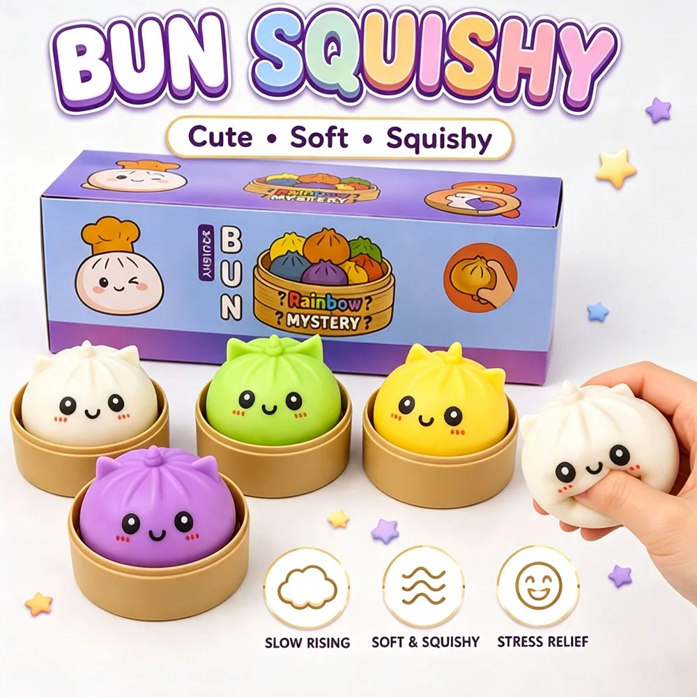 Realistic Fake Food Gag Gift Kawaii Unicorn Baozi Surprise Blind Box Squishy Slow Rising Tactile Squeeze Gadget Party Favor Gift