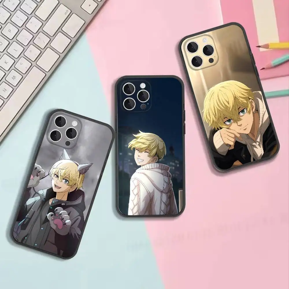 Tokyo Chifuyu Matsuno Shockproof Black Silicone Soft Protective Cover, Suitable for iPhone 11,12,13,14,15,16,17,Pro,Max,Plus