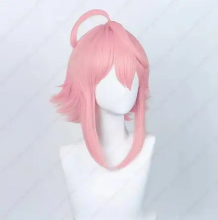 Tori Himemiya Cosplay Wig 42cm Pink Short Wigs Heat Resistant Synthetic Hair Simulated Scalp Wigs