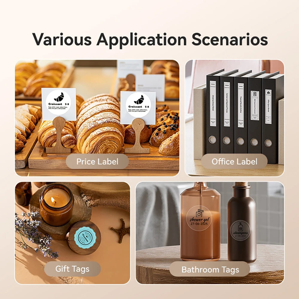 NIIMBOT B21/B1 휴대용 열전 사 프린터 바코드 의류 쥬얼리 용 자체 접착 라벨이있는 1500mAh 무선 스티커 프린터