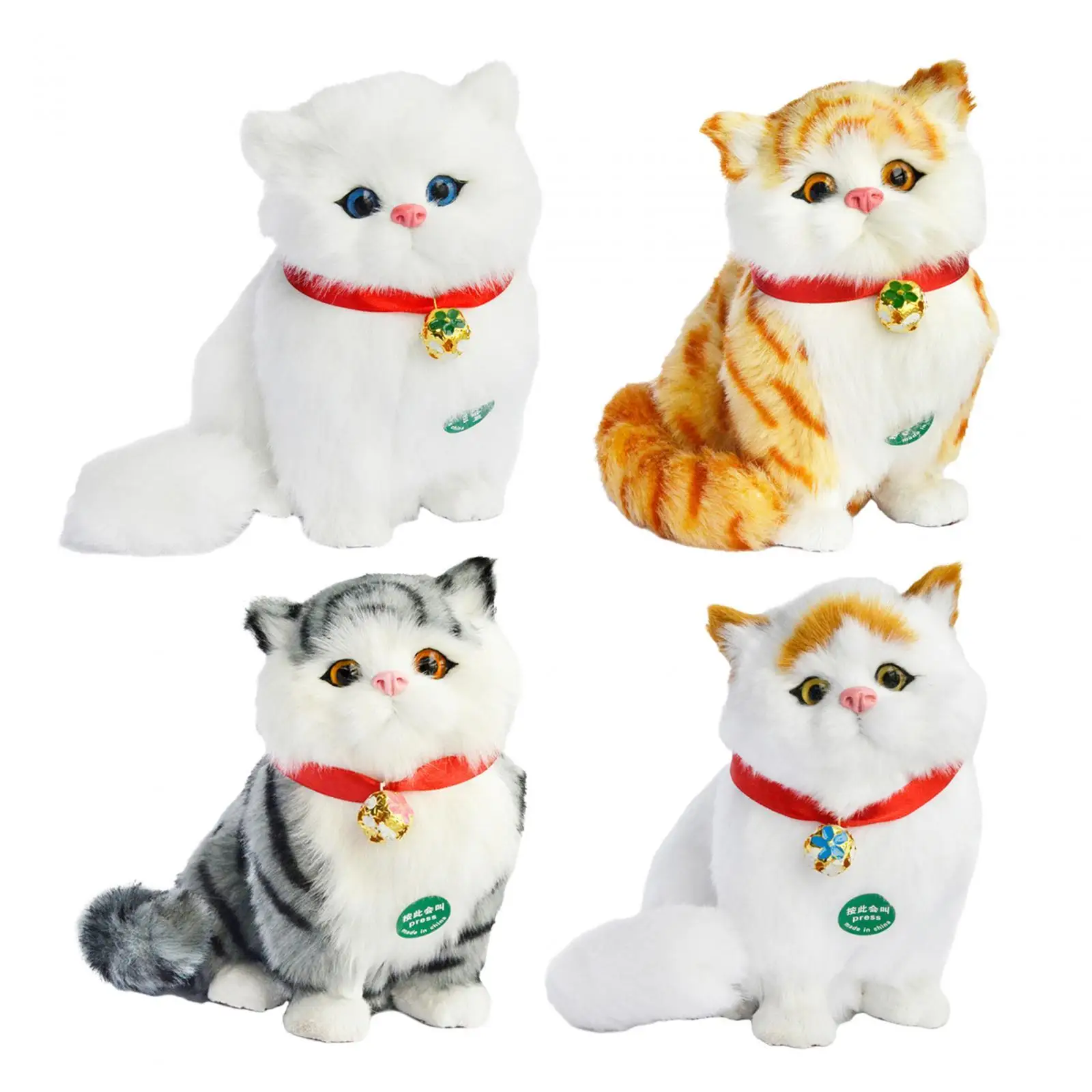 Realistic Cat Toy Cartoon Adorable Cute Kids Valentines Day Gifts Present Pet Toy for Home Bedroom Home Living Room Ornaments