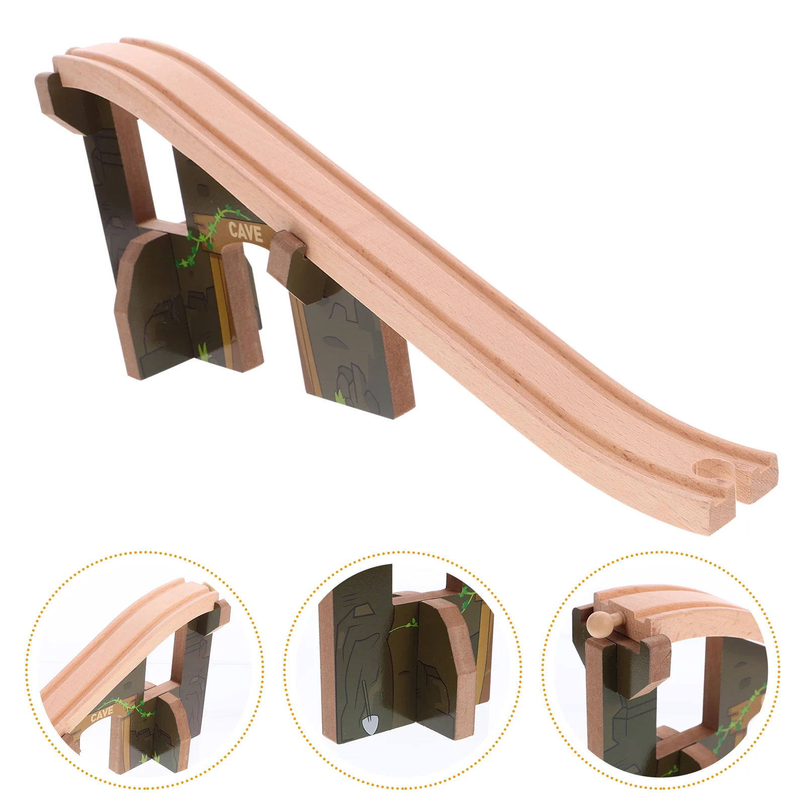 Track Train Accessories Bridge Toy Kids Playing Wood Puzzle Bulk Wooden Plaything Parts Child