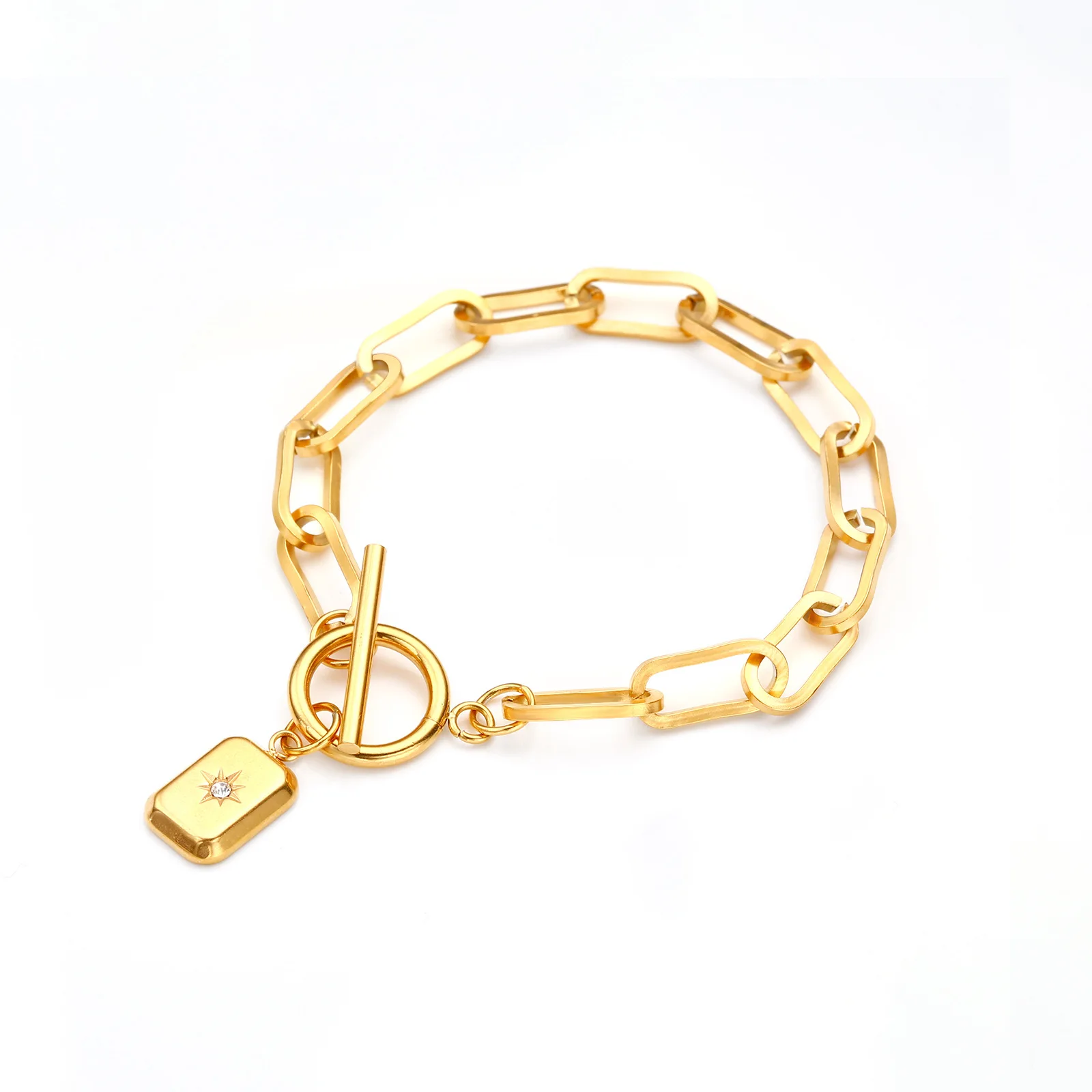 SOMMAR Hot Gift 18KGP Gold plated Lady bracelets  Square brand buckle bracelet friendship bracelets prices in euros