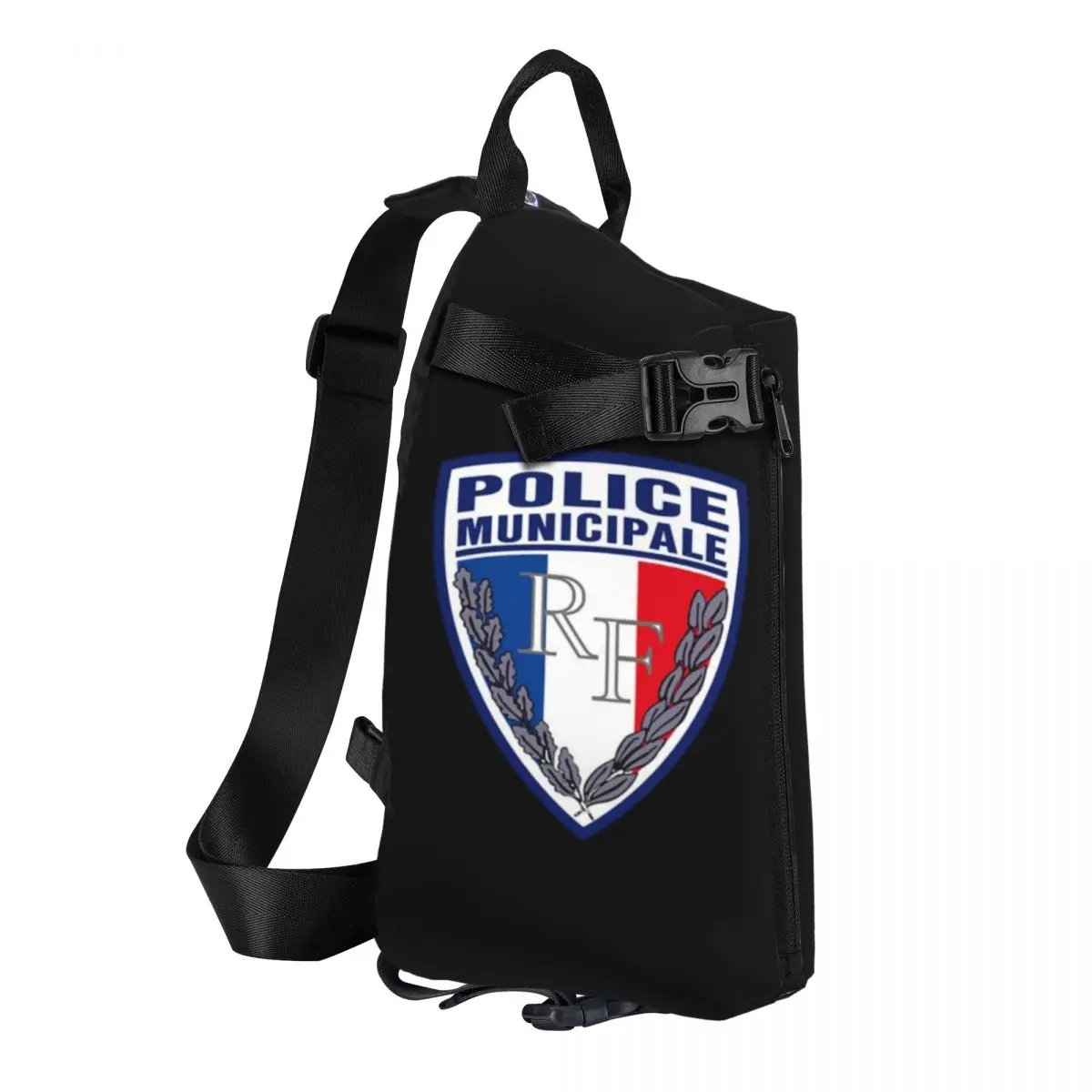 FRENCH MUNICIPAL POLICE INSIGNIA Chest Bag Men Sling Crossbody Backpack Chest Bag Traveling Hiking Daypack Shoulder Bag