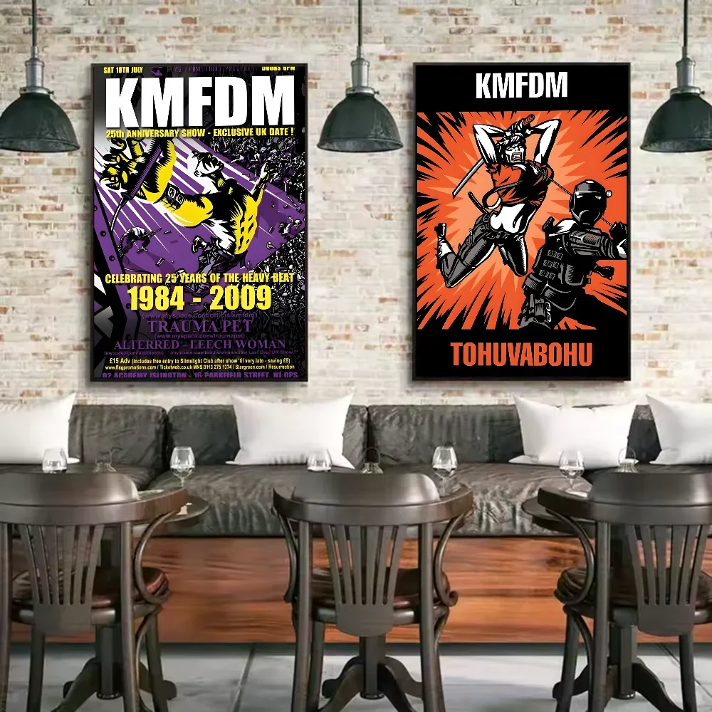 KMFDM الفرقة الجدار ملصق فني غرفة المعيشة بار مقهى غرفة نوم مكتب غرفة نوم المنزل جدار قماش اللوحة الزخرفية