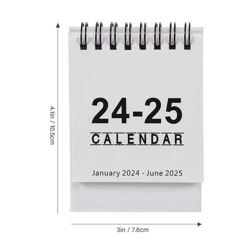Mini Desk Calendar Novidade Decor, Tabletop Ornamento, Conveniente Desktop Decor, 2024, 2025