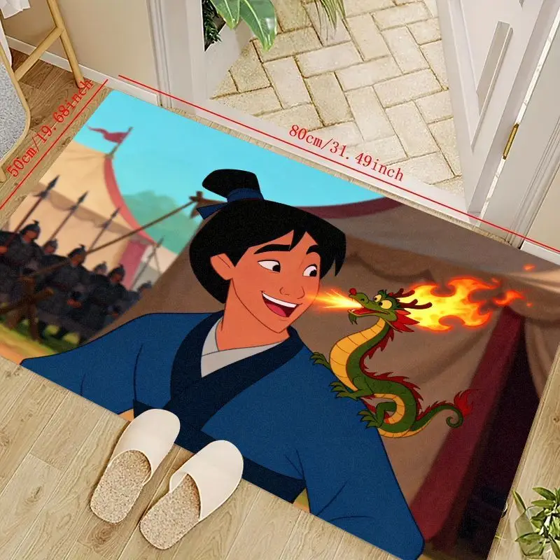 

1 шт. Disney Mulan Li Shang & Mushu Fire Dragon мультфильм аниме напольный коврик, 50x80 см (19,68x31,49 дюйма) коврик с ярким принтом для детей