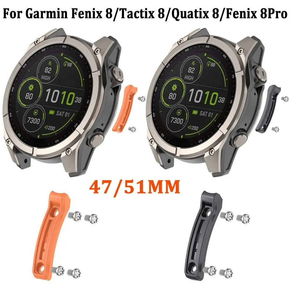 Ersatz-Uhrenstoßstangenstreifen aus Metall, dekorativer Antikollisionsstreifen 47/51 mm für Garmin Fenix 8/Tactix 8/Quatix 8/Fenix 8Pro