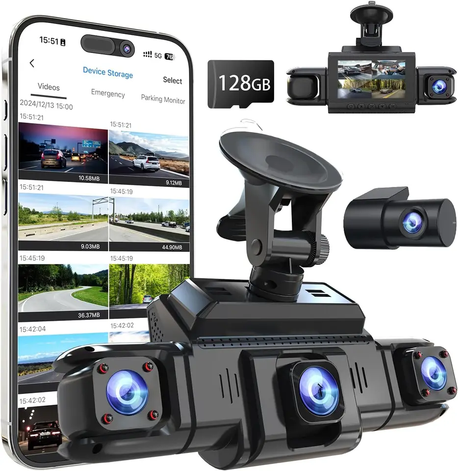4 Channel Car Dash Camera with GPS Night Vision