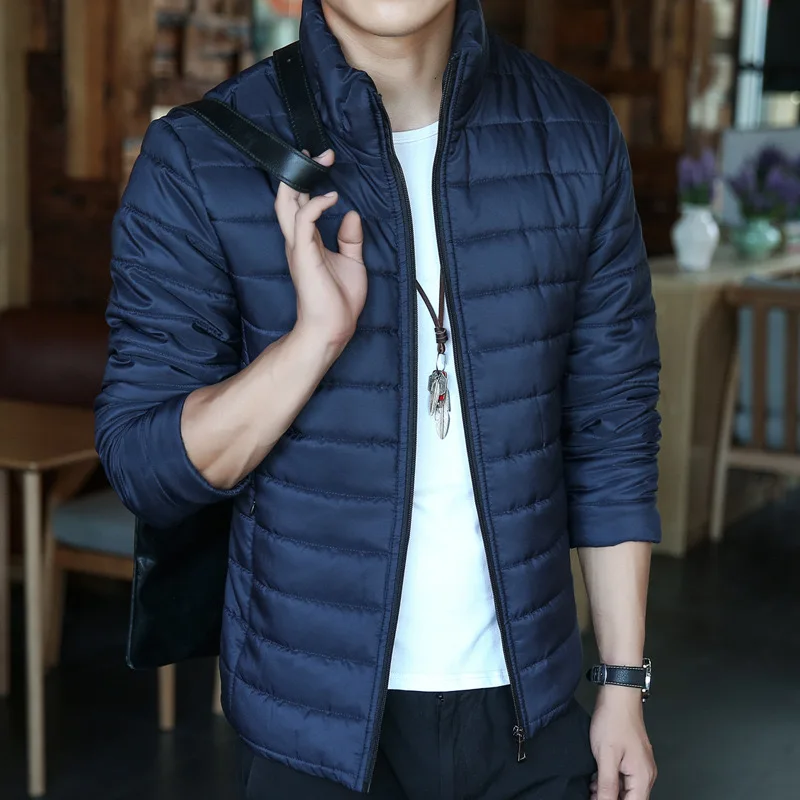 

Men's Duck Down Stand Collar Casual Jackets Male Ultra Light Autumn Winter Big Size 6XL Winter Thick Cotton Jacket Short Jacket