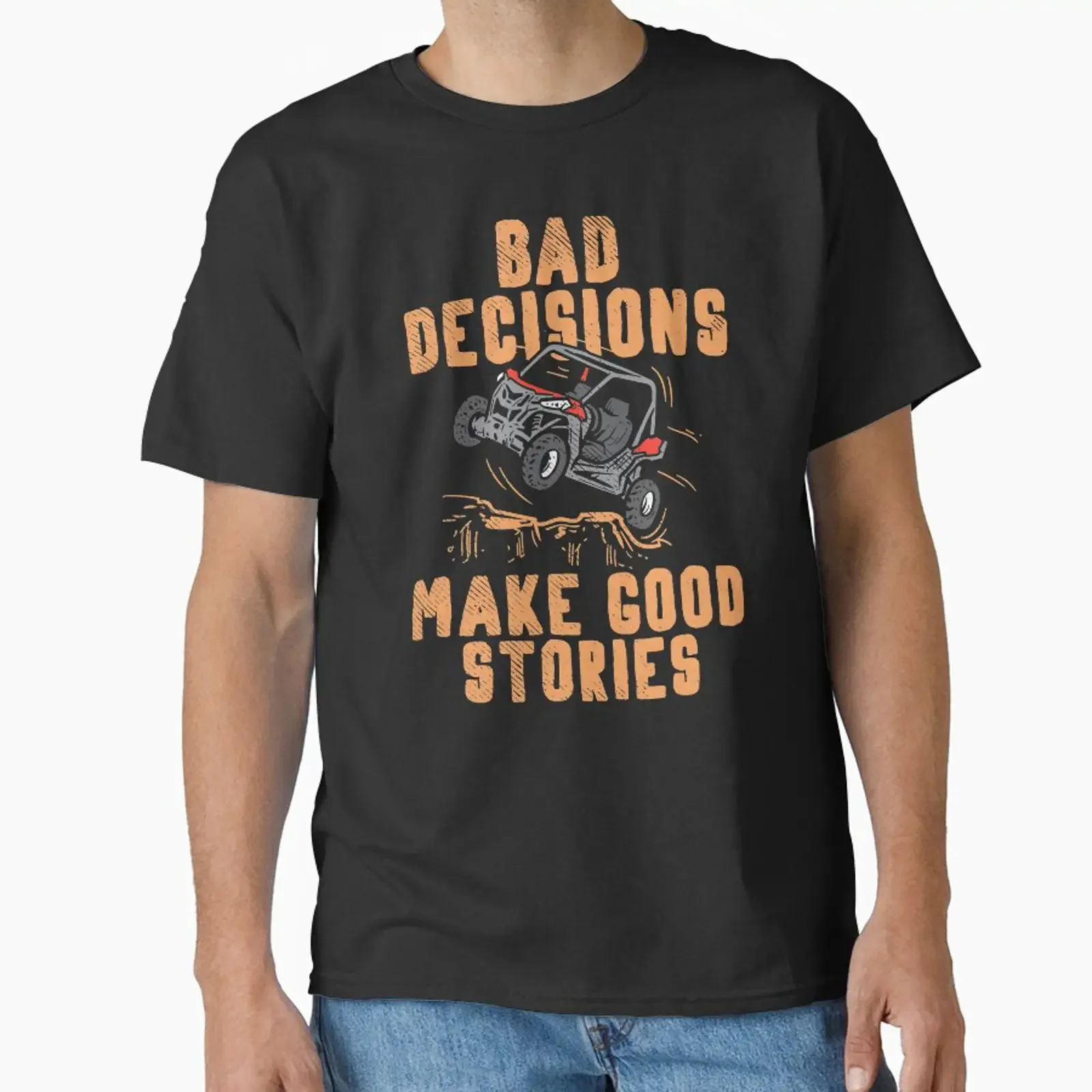Bad Decisions Make Good Stories Funny Quad Off Roading designed and sold by adxota vintage Washed Comfortable graphic Unisex