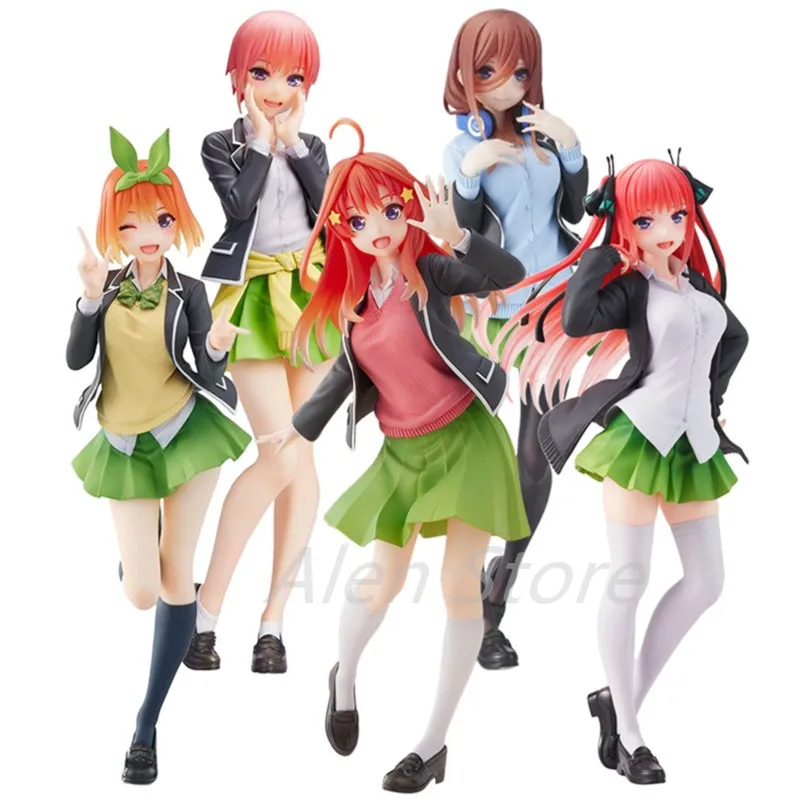 

5pcs/Set Anime The Quintessential Quintuplets Figure School Uniform Pleated Skirt Standing Nakano Miku Model Static Action Toys