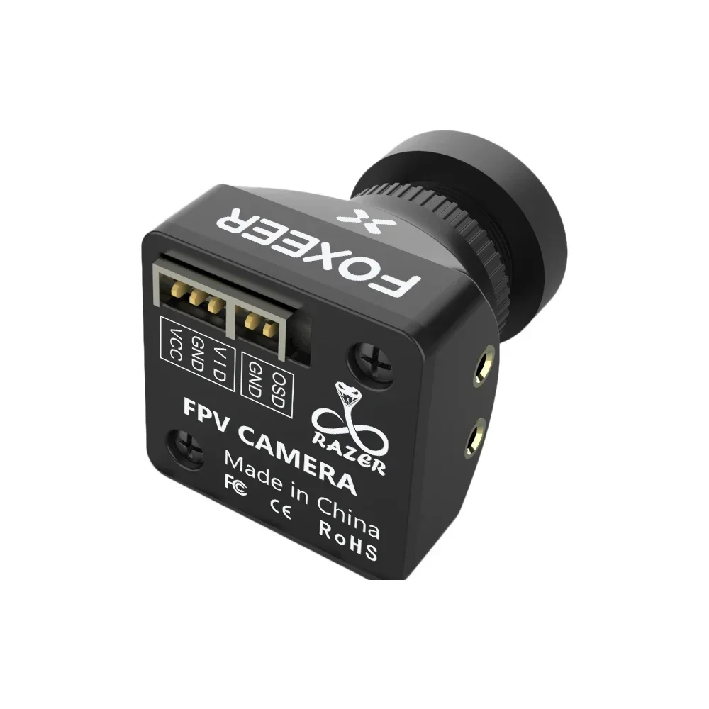 Foxeer Razer Mini V2 HD 5MP 2,1mm lente M12 1200TVL cámara FPV estándar NTSC PAL conmutable 4ms latencia 22*22mm para Dron FPV