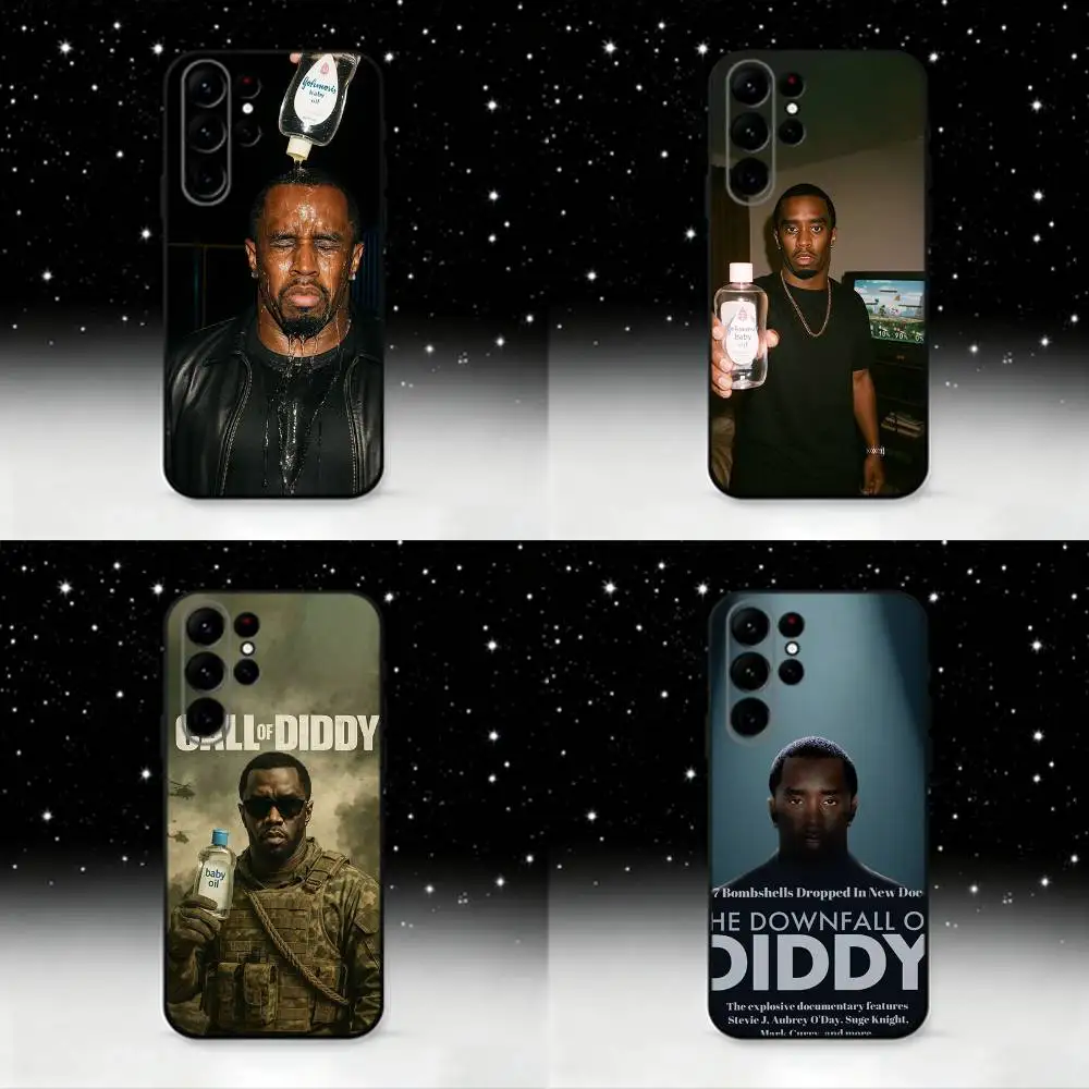 Funda de teléfono P.D-Diddy b-baby baby oil para Samsung S25, S24 Ultra, S20, S30 plus, S22 plus, S23, S30 Ultra 5G, carcasa negra de silicona