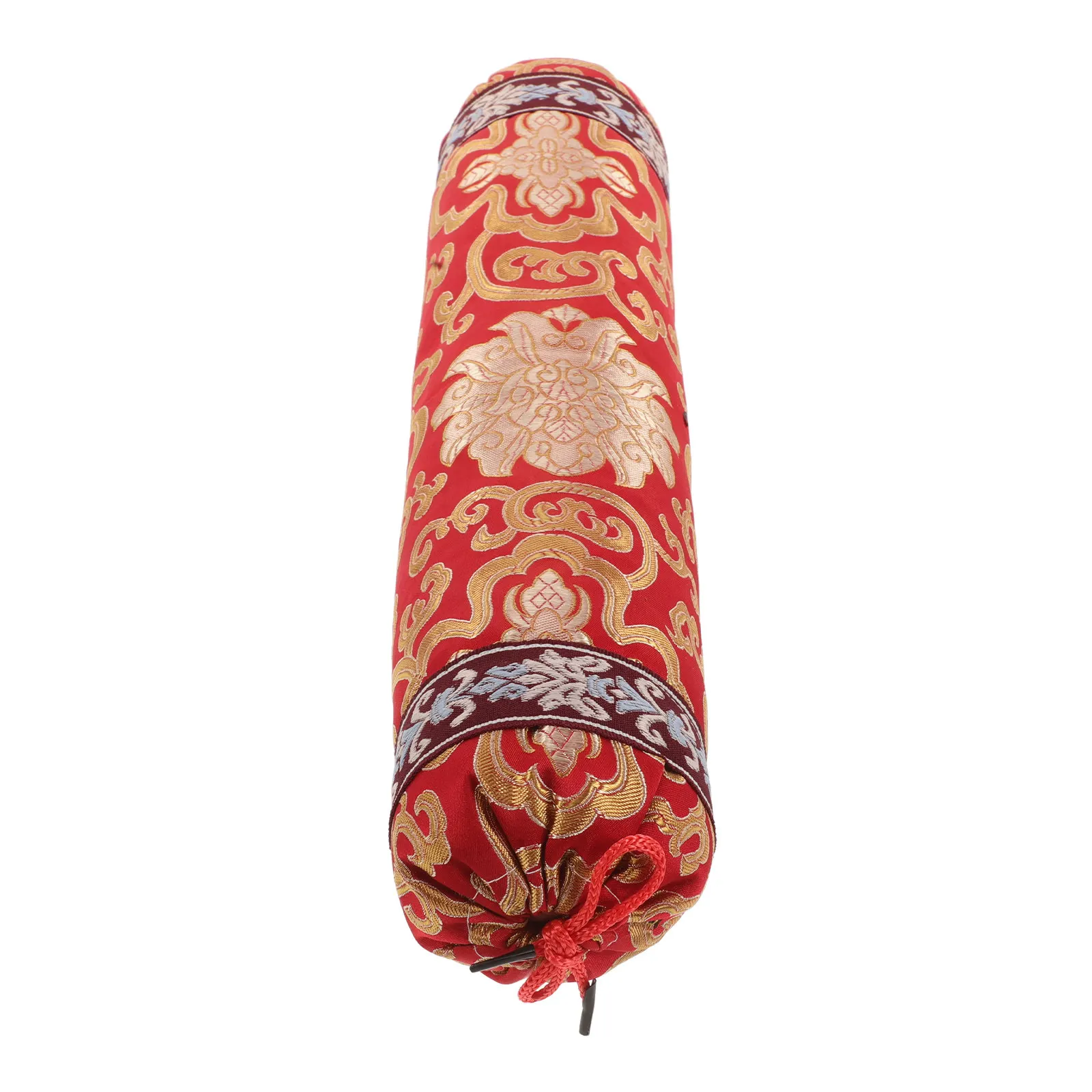 Oriental Small Round Pillowcase Chinese Design Buckwheat Hull Filled Comfortable Neck Lumbar Support Decorative Home