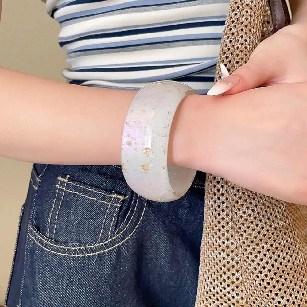 Harz-Aurora-Dopamin-Armreif, Smudging-Kreis, geometrisches Damen-Armband, Minderheiten-Design, europäisch-amerikanischer Retro-Stil, Handring – Detail 10