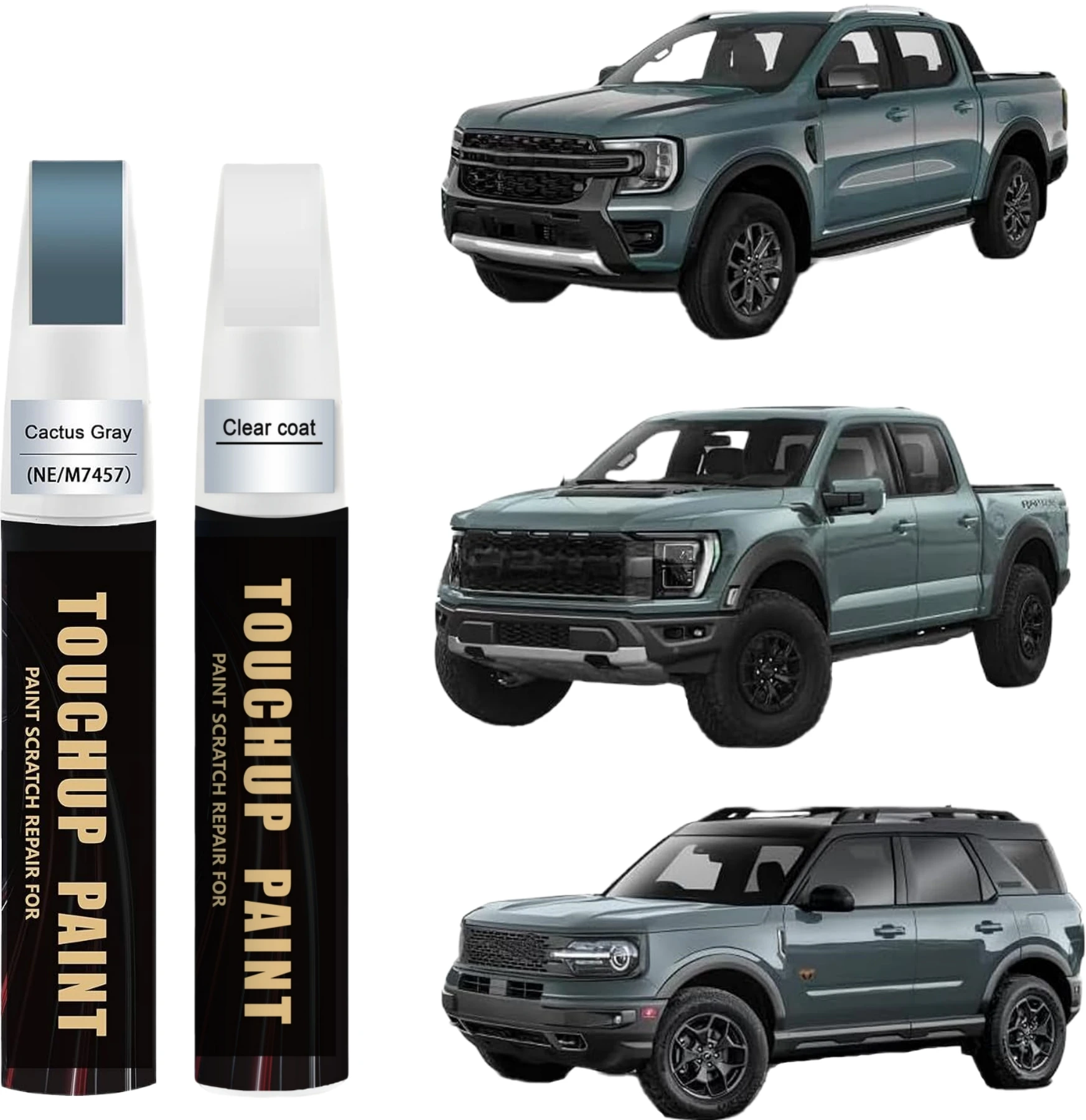 Cactus Gray NE/M7457 for Ford Touch Up Paint Kit[2K Clear Coat Included],Exact Color Match Touch Up Paint
