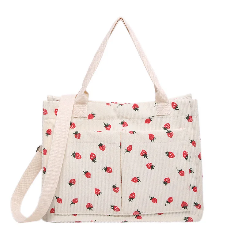 กระเป๋าผ้าแคนวาสสะพายไหล่สำหรับผู้หญิง กระเป๋าสะพายข้างลำลองใส่โทรศัพท์มือถือ หนังสือ กระเป๋าผ้าเรียบง่ายน่ารักสำหรับสาวๆ