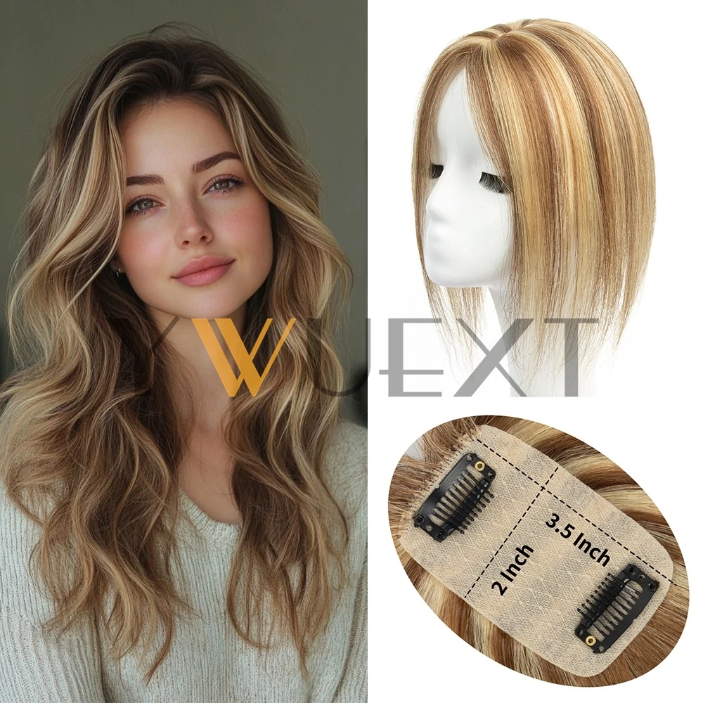 5x9cm Human Hair Piece Topper Injected Silk Skin Base Topper Toupee 12
