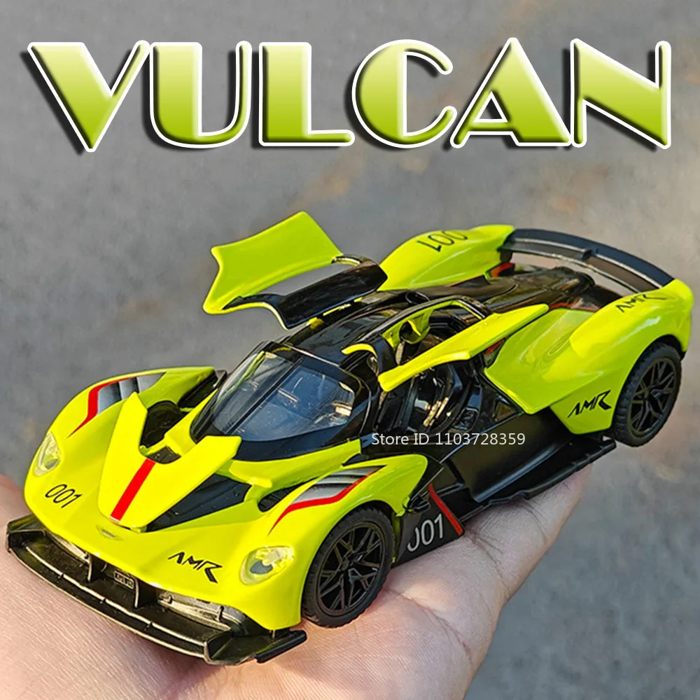 Coche de juguete Valkyrie 1:32, coches deportivos en miniatura, supercoche fundido a presión de aleación, sonido ligero, puertas extraíbles, modelos de vehículos abiertos, regalos para niños