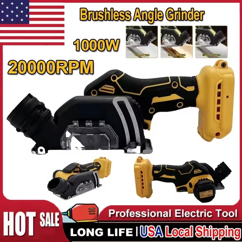 

Аккумуляторная угловая шлифмашина DeWALT 20В, 3 дюйма, с рукояткой, для резки, мини-циркулярная пила, электроинструмент