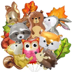 Woodland Animal Balloons Woodland Themed Baby Shower Birthday Fall Party Decor Fox Deer Tiger Bear Forest Animal Mylar Balloon