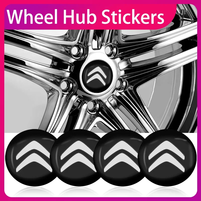 

56mm Car Wheel Center Hub Cap Rim Cover Emblem Wheel Trim decal Stickers For Citroen C1 C2 C3 C4 C5 C6 C8 C4L DS3 DS4 DS5 LS DS6