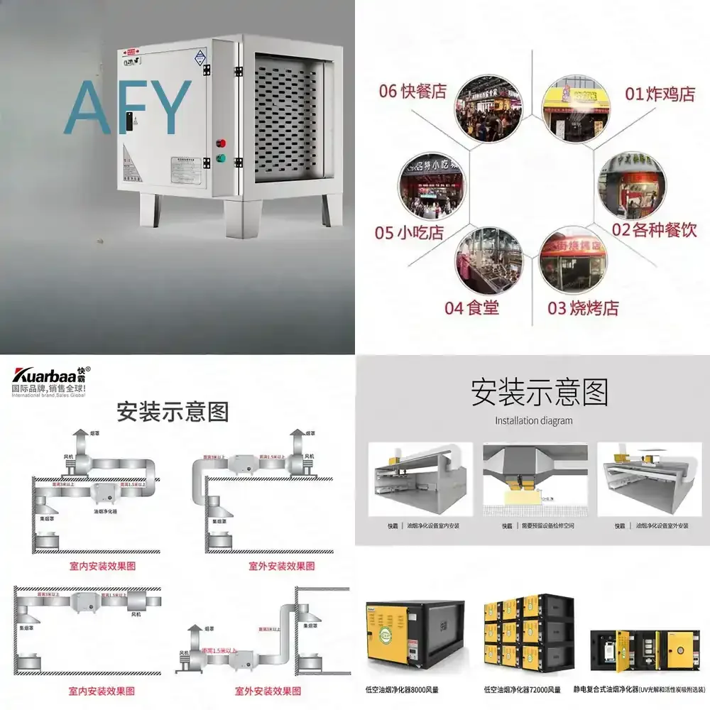 Fume Purifier for Smoke Purifier for Deodorization for Catering Equipment Integrated Thickened Stainless Steel Air Cleaner