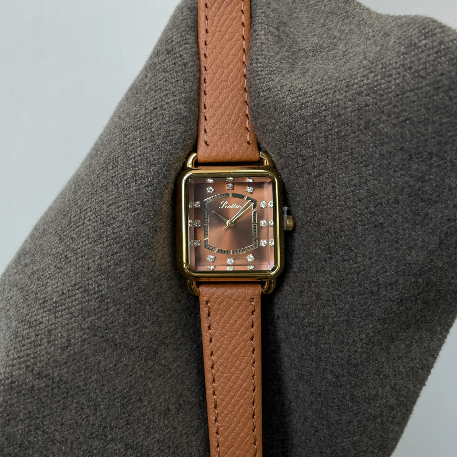 CILOA براون المرأة مربع ريترو العلامة التجارية الفاخرة أصيلة 2025 هدية جديدة العصرية موضة عادية مقاوم للماء ساعة كوارتز جودة عالية #5