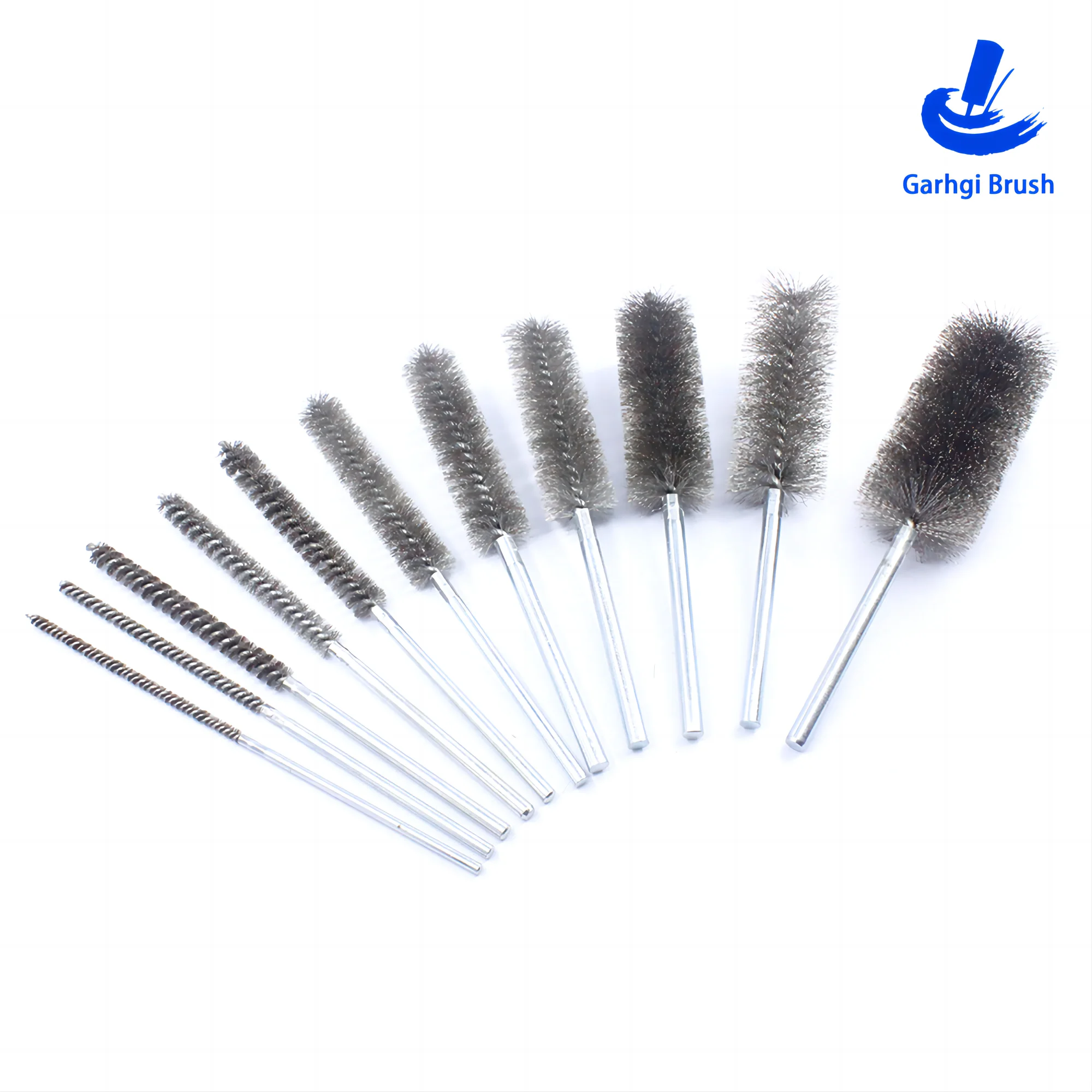 200MM Long Stainless Steel Wire Pipeline Brush Bore Hole Cleaning Rust Removal Welds Slags Debur Automatic Power Drill Hand Tool