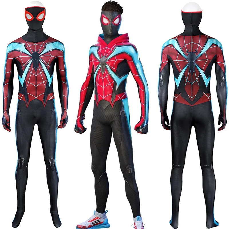 marvel-spiderman-2-evolve-costume-cosplay-super-heros-miles-morales-costume-body-impression-3d-spandex-zentai-tenue-deguisement-d'halloween