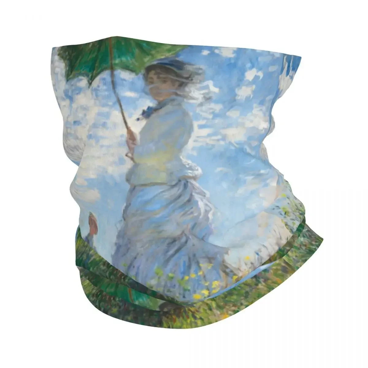 Woman With A Parasol By Claude Bandana Neck Warmer Men Women Winter Ski Hiking Scarf Gaiter Modern Painting Art Face Cover