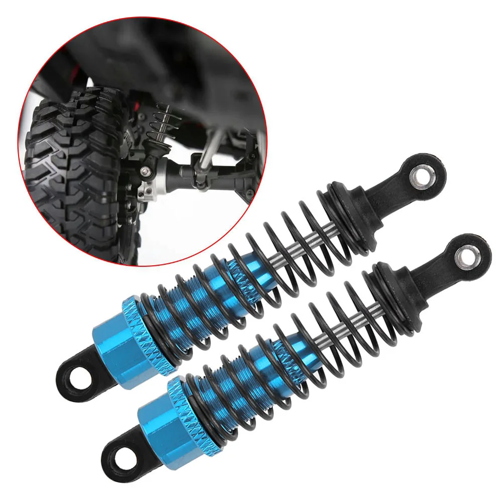 2PCS 1/16 Remote Control Car Metal Shock Absorber Damper RC Shock Absorber for 1:16 RC Car 70mm Blue