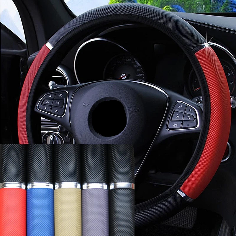 38CM Car Steering Wheel Cover Auto Steering Wheel Braid On The Steering Wheel Cover Case Funda Volante Universal Car Accessories