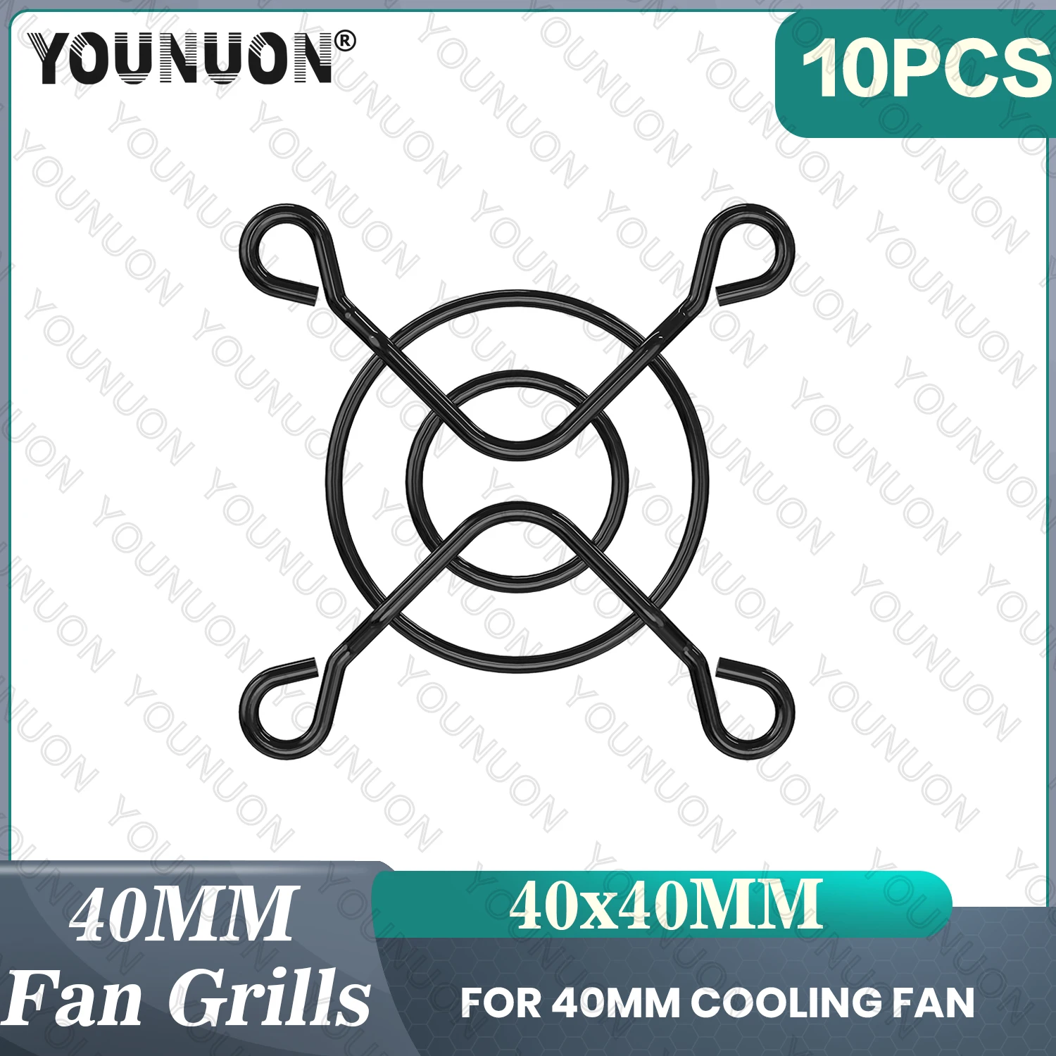 10Pcs YOUNUON 40MM Black Metal Steel Fan Protector Finger Guard Grill Net 40X40MM 4CM Fan Grills