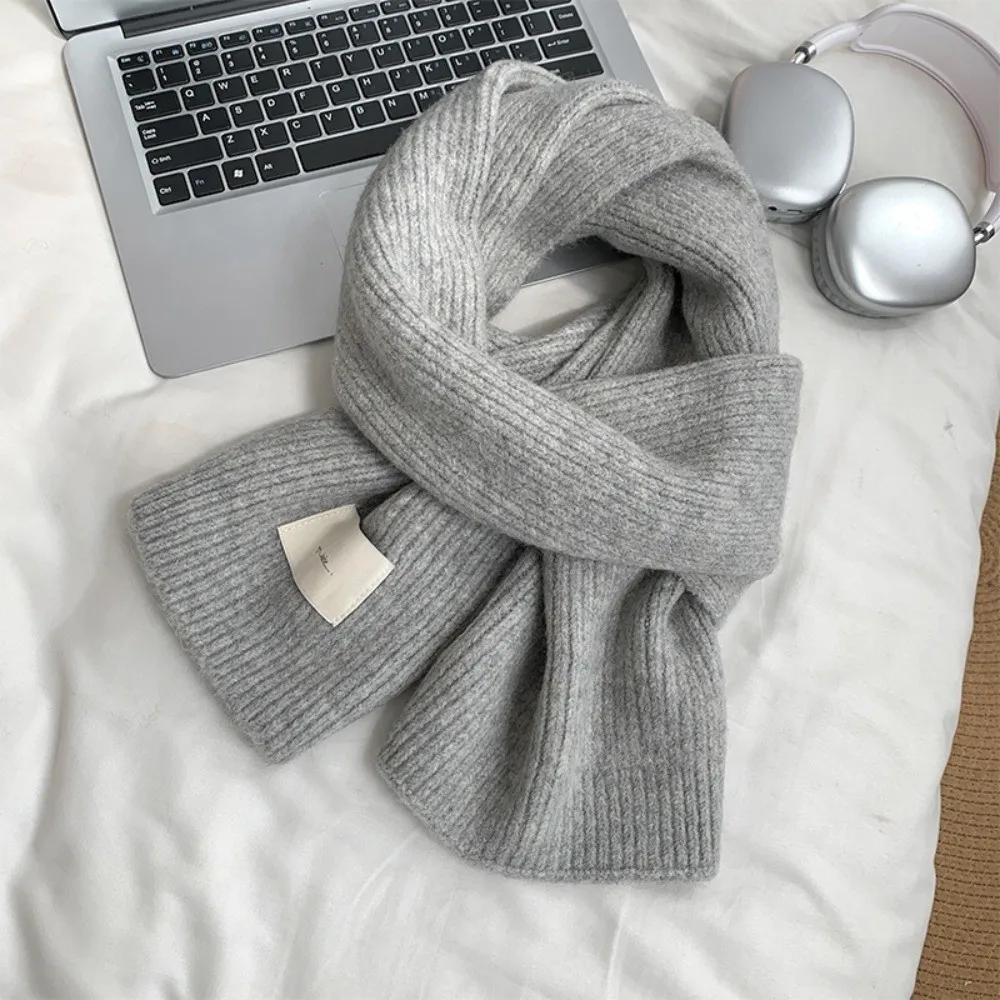New Keep Warm Knit Scarf Soft Korean Style Cross Scarf Vibes Thicken Neck Warmer Girls