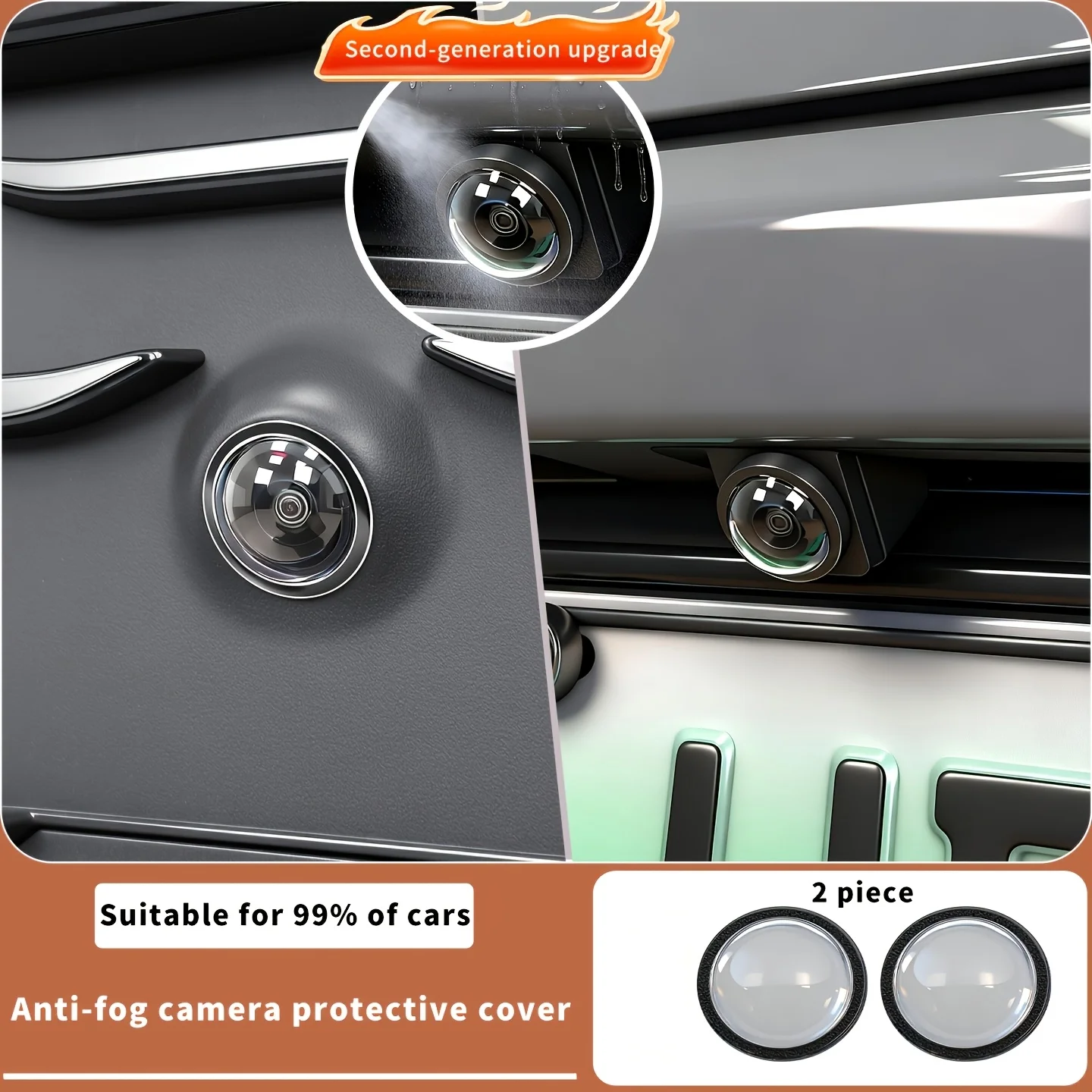 2/4pcs For Most SUV Sedan Car 360° Panoramic Camera Lens Protective Cover Anti-Scratch Dustproof Waterproof Parking Lens Protect
