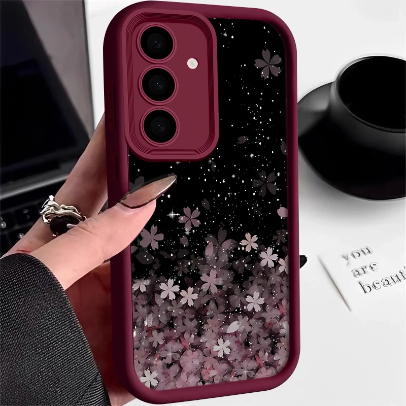 Shockproof Sakura Case For Samsung Galaxy S24 S23 Ultra S22 S20 S21 FE A14 A15 A34 A35 A52 A53 A54 A55 5G Bumper Soft Cover Capa