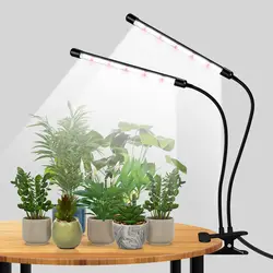 Desk LED Grow Light Plant Lights for Indoor Plants,Full Spectrum With Clip Plant Growing Lamp for Seed Start,Auto On Off Timing