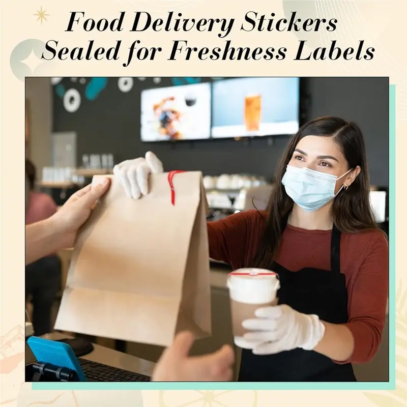 Food Safe For Freshness Labels 1Roll/500Pcs Tamper Evident Tape Stickers For Drink Lids 1X9