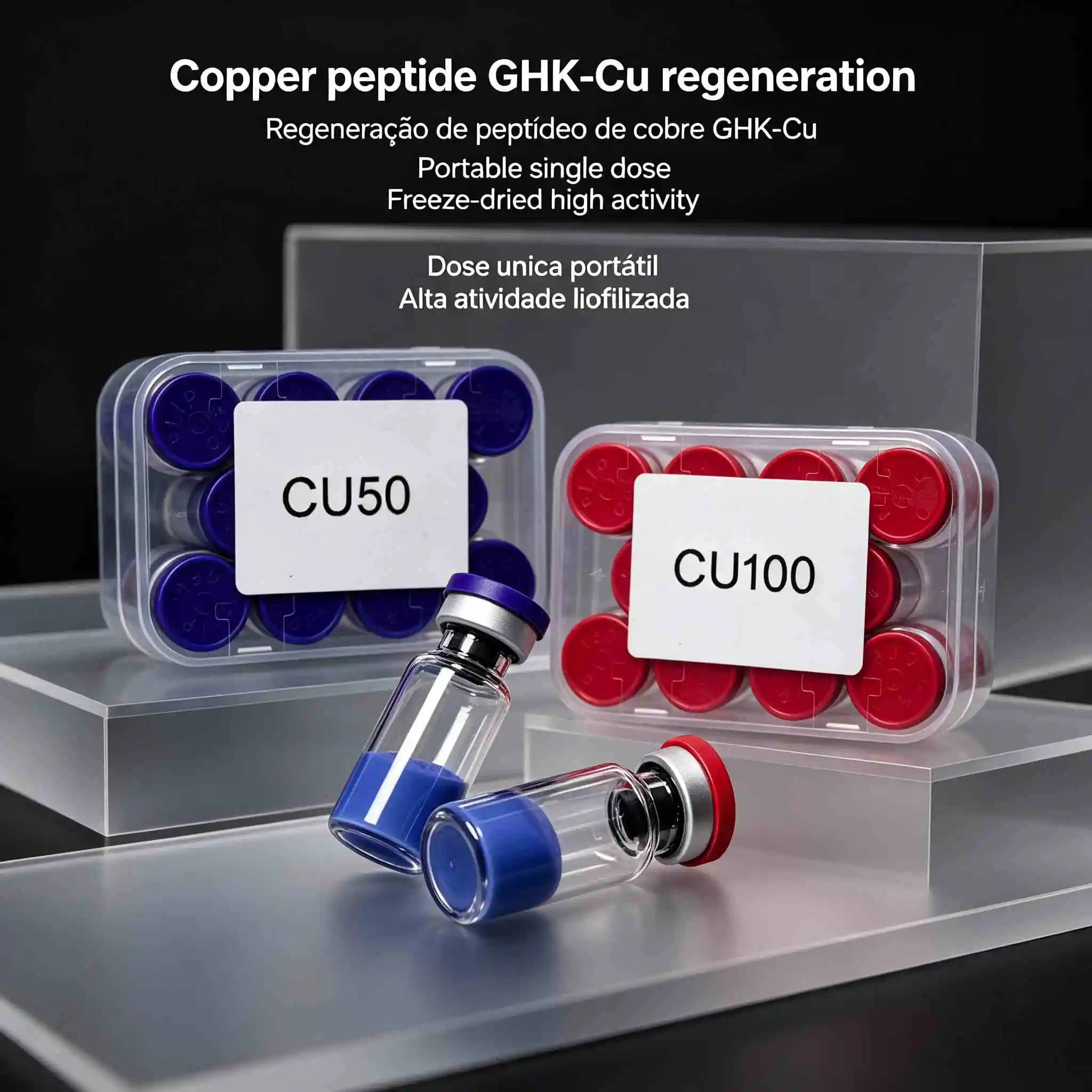 GHKCULyophilized Powder Vial Set,Hydrating Facial Essence,Freeze-Dried Powder,Random Cap Colors,Date Subject to Actual Goods